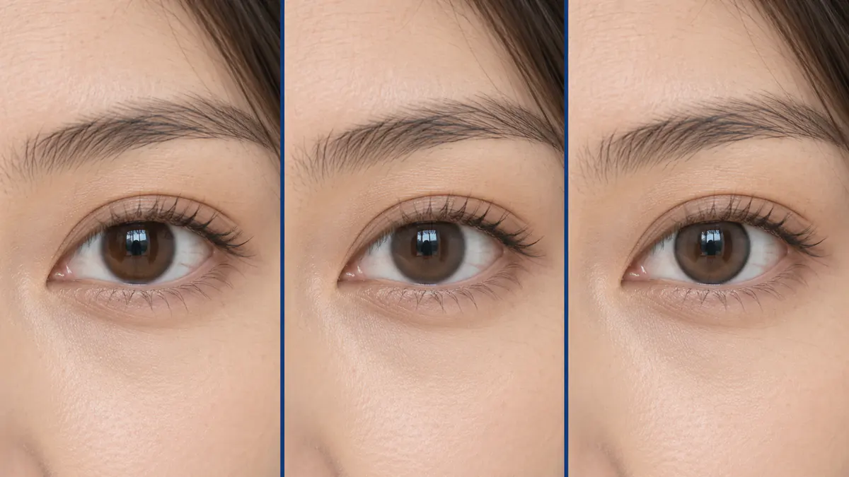 Ba kiểu viền lens trên cùng một đôi mắt nhỏ